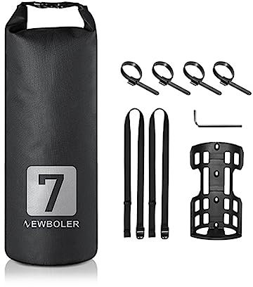 Lixada Borsa per forcella da bici 3L / 7L Borsa asciutta impermeabile per roll top Borsa per forcella da bicicletta Borsa da bicicletta per bici, Nero