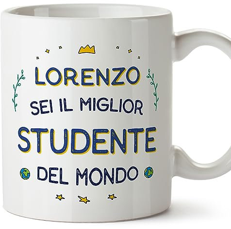 Mugffins Tazza Personalizzata in ceramica per STUDENTE uomo 11 oz / 350 ml - In italiano - Migliore del Mondo - Idea regalo per compleanno, anniversario, natale, laurea