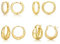 4 Paar Echt Vergoldete Creolen Set - 14k Gold Ohrringe für Damen, Hypoallergen Knorpel Creolen Klein Mit AAA+ Zirkonia für Mehrere Ohrlöcher