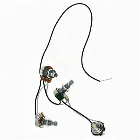 Electric Guitar Wiring Harness Kits Electric Guitar Prewired Wiring Harness 500K Mini Pots 2V1T For Bass Guitar Guitar Wiring Harness