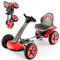 DREAMADE 12V Elektroauto Gokart mit LED-Licht & EIN-Tasten-Start-Funktion, Kinder Elektro Kart mit verstellbarem Sitz und Lenkrad, Pedal Go Cart für Kinder 2-5 Jahre alt (Rot)