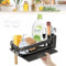 LPAMABA Porte Eponge Evier Cuisine Suspendre, Support Éponge Évier Cuisine, Porte Eponge Evier Cuisine Autocollant, Support Eponge Douche, Porte Eponge Evier Cuisine Noir pour Cuisine Salle de Bain