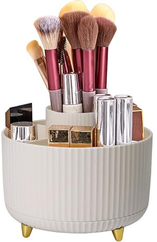 LoNinLoAn Kosmetik Make Up Organizer, 360° Drehbarer Pinsel Organizer, Kosmetikregal, Lidschattenpinsel Lippenstift Etui Kosmetik Organizers für Zimmer Decor Frisiertisch Schlafzimmer Badezimmer