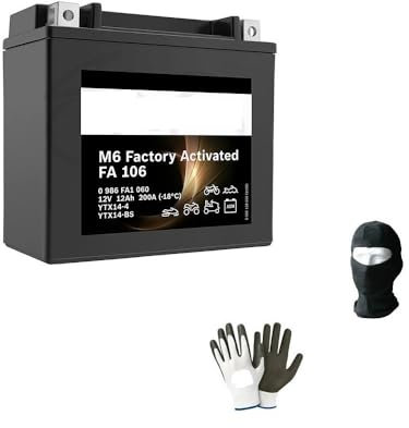 Compatible avec BMW R R 1200 da Anno 2006 al 2014 Batterie Bosch YTX14-BS 12VOLT 12AH Batteries 12 AMPÈRES SPÉCIFIQUES Moto Scooter M6018 DÉJÀ PRÊT 152X88X147MM