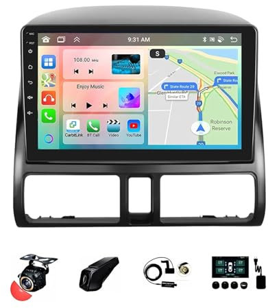 BOJONTN 9 Inch Android 13 Double Din Car Stereo for Honda CRV 2002-2006 with AHD Backup Camera Steering Wheel Controls/SWC Bluetooth Carplay GPS Navigation(Size:T1[1+16G])