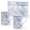 EHC Set of 2 Porcelain Orchid Design Tea Cups/Coffee Mugs with Handle, Microwave Safe, Oven Safe, Dishwasher Safe, Gift Boxed, 320ML - Ideal for Tea, Coffee, Latte, Hot Chocolate, Gifts and More