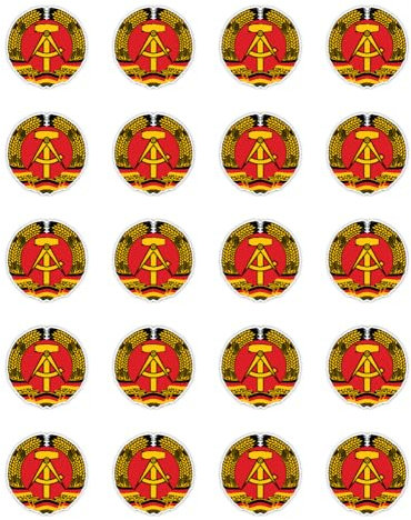 Aufkleber: 25 mm, 20 Stück - Wappen - Deutsche Demokratische Republik - DDR - für Auto, Laptop und mehr