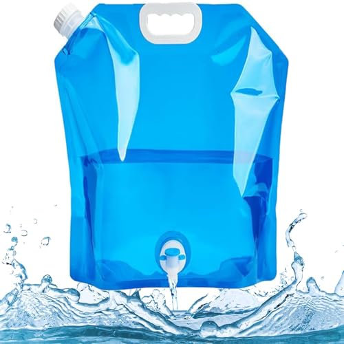 Bidon à Eau Pliable de 5/10 l avec Couvercle étanche Bidon Pliables et Portables Sac d'eau Pliable Eau Poche d'eau Portable Bidon Eau Camping pour Le Camping en Plein air (5L)