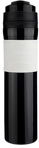 Reise-French-Press-Kaffeemaschine, 350 Ml, Tragbarer French-Press-Becher, Camping-Presse, Kaffee- und Teebereiter mit Filter für Outdoor-Camping, 2,6 X 10,2 Zoll, Schwarz