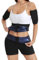 Vigorix Waist Trainer Set for Women Weight Loss: 3-in-1 Arm Sweat Band, Waist Shaper, Sauna Shorts Lower Belly Fat for Women (Large) Blue