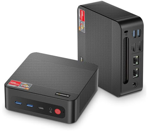 BOSGAME P4Pro Mini Gaming PC [Dual LAN], AMD Ryzen 7 5800U Mini PC 16GB DDR4 512GB SSD, Mini Computers (up to 4.4Ghz) 4K Triple Display/BT5.2/WiFi 6/Dual Channel