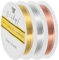 sourcing map 1mm/18 Gauge Copper Wire for Jewelry Making, 3 Roll Craft Tarnish Resistant Beading Wire for Jewelry Making Supplies DIY (Gold Silver Red Bronze)