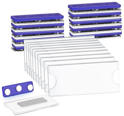 10 Stück Namensschilder Magnet, Namensschild Magnetisch 75 x 30mm, Namensschilder für kleidung magnet,Ausweishalter 3-Beschriften Ausweishalter