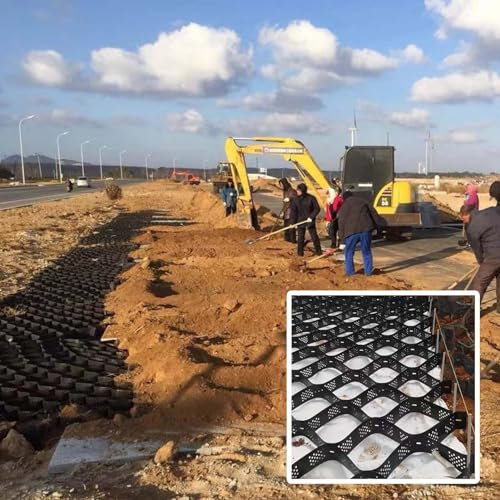 Gravier Grillage Gravier Gravier Grillage Gravier Grillage Gravier Gravier Grillage Grillage Robuste Géogrille Géocell Géogrille Stabilisateur de gravier Plastique HDPE Noir Jardin Garage Allée