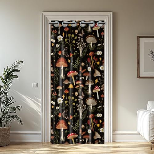 CHGCRAFT Türvorhang Pilz Türvorhang Raumteiler Vorhänge Japanischer Vorhang für Türöffnungen Wohnzimmer Schlafzimmer, 100×200 cm