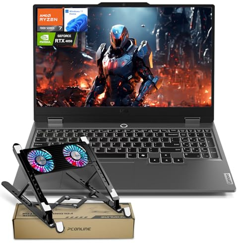 Lenovo LOQ 15 15ARP9 RTX 4050 Ordinateur portable de jeu, écran IPS 15,6 FHD 144 Hz, AMD Ryzen 7 7435HS, NVIDIA GeForce RTX 4050, 32 Go de RAM DDR5, 1 To SSD, clavier rétroéclairé, Wi-Fi 6, ensemble