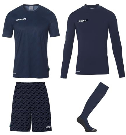 uhlsport Fußball Unisex Torwart Set - Progressive Trikotset - komplettes Torwart-Set bestehend aus Shirt, Baselayer, Hose und Stutzen - Trikot-Set für Kinder und Erwachsene