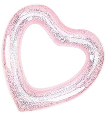 Abaodam Pailletten-Schwimmring aufblasbare Liege Floß Schwimmbad Poolliege Schwimmbecken Liegen schwimmring Kind schwimmringe für Herz-Pool-Schwimmerrohr Schwimmreifen PVC Rose Gold