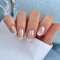 Short Almond Press on Nails - French Tip Design, Acrylic Fake Nails, Full Cover with Tool, Strong Adhesive, 30 Pcs, Durable and Easy to Apply, Perfect for Women