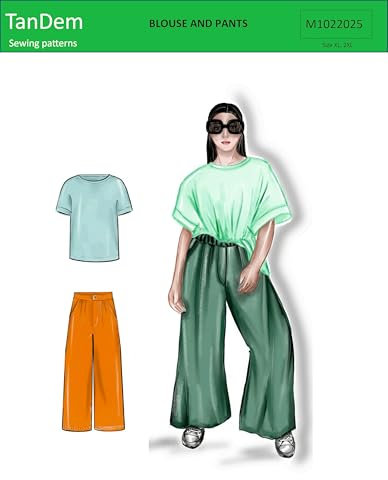 Plus Size Blouse and Pants — PDF sewing patterns: Printable digital sewing pattern with step-by-step instructions for beginners (English Edition)
