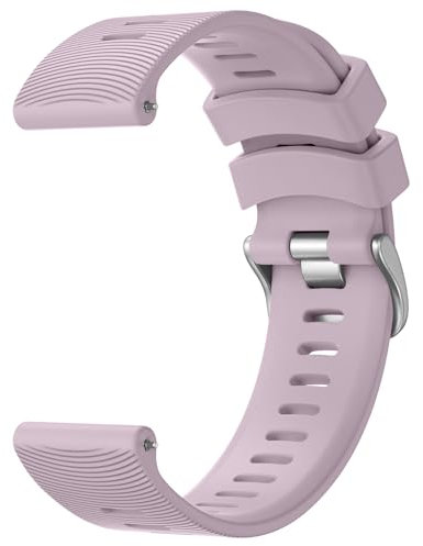 Wanme 20mm Bracelet Compatible avec Garmin Vivoactive 5/Vivoactive 3/Vivomove Sport/Venu Sq 2/Venu/Venu Sq, Classic Stripe Texture Design, Silicone Bracelet pour Forerunner 645/245 (Violet)