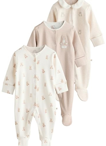 NEXT Baby Jungen Bestickte Schlafanzüge, 3er-Pack