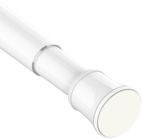 Duschvorhangstange ohne Bohren - Teleskop-Klemmstange & Spannstange vielseitig einsetzbar für Dusche, Bad, WC, als Vorhangstange oder Raumteiler - 85-265 cm - Ø 32 mm - Weiß