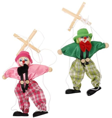 POPETPOP 2stücke Teiliges Holz Marionetten-Puppen Pirat Ziehschnurspielzeug Für Junge Mädchen Lustige Bewegliche Puppen Handgefertigt Ab Jahre Für Rollenspiele Und Bühnenauftritte