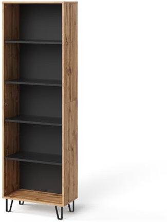 Vicco Bücherregal Amber, Eiche Wotan, 60 x 186.6 cm