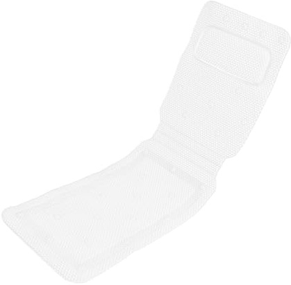 Tapis de bain complet avec coussin, coussin de baignoire en mousse PVC doux et respirant avec ventouses antidérapantes pour spas, baignoires (125 x 36 cm)