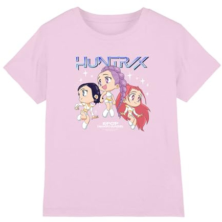 Kpop Demon Hunters Unisex Kids Kpop Demon Hunters - Huntrix Chibi Group Kids T Shirt T-Shirt (Pack of 1)