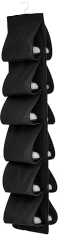 UOCAI Organizador colgante de 12 compartimentos para zapatos, plegable, con ganchos, para zapatos, organizador para taquilla, armario, puerta trasera, dormitorio, camping, color negro