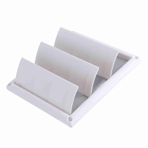 Dilwe Cubierta de Ventilación de Retorno, Rejilla de Plástico con Mosquitera Automática y Solapas Regulables, Ideal para Conductos de Pared y Techo de 20x20 Cm Ventilación del Hogar (20 * 20CM)