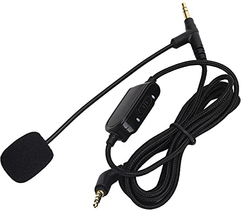 RASTKY Hochwertiger Schwarzer V-MODA-Kopfhörerkabel-Ersatz mit Mikrofon, Bessere Klangreichweite und Lautstärkeregelung für Gamer, 1,8 M Länge für Musikliebhaber