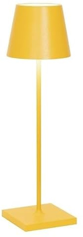 Zafferano, Poldina Pro Lampe, Kabellose, Wiederaufladbare Tischlampe mit Touch Control, Auch für den Außenbereich Geeignet, Dimmer, 2200-3000 K, Höhe 38 cm, Farbe Ocker
