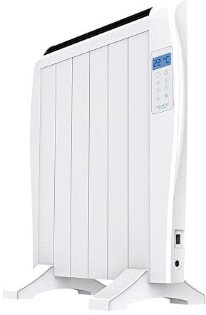 Cecotec Radiador Eléctrico Bajo Consumo ReadyWarm 1200 Thermal. 6 Elementos, 900 W, De pared o pie, 3 Modos, Temporizador, Mando a Distancia, Pantalla LED, Blanco