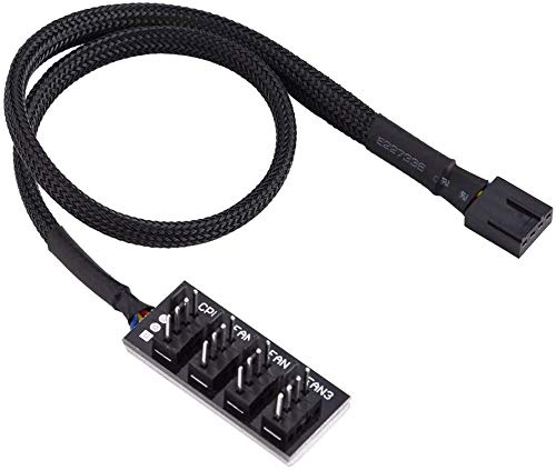 Diyeeni Câble d'alimentation 4 broches, connecteur de ventilateur PWM 4 broches compatible avec les ventilateurs 3 broches/4 broches, câble de ventilateur PWM pour les fans d'ordinateurs