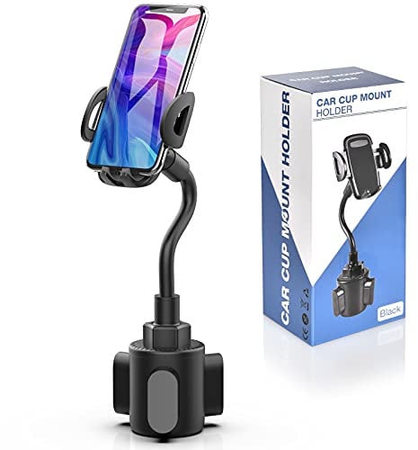 bokilino KFZ-Getränkehalter, Handyhalterung, universal, Verstellbarer Schwanenhals, für iPhone 11 Pro/11 Pro Max/11/X/Xs/Xs Max/8/8 Plus, Samsung, Huawei, LG, Sony, Nokia (schwarz)