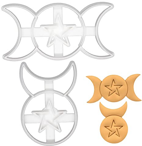 set de 2 emporte-pièces - triple déesse et dieu cornu, 2 pièces