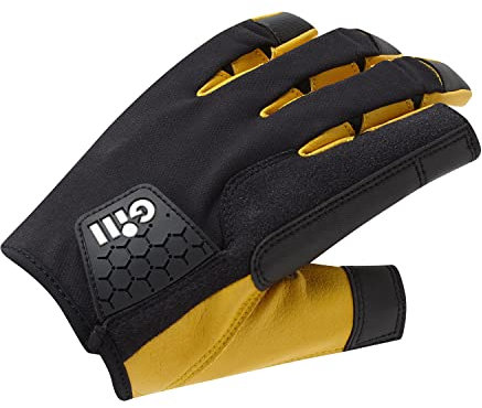 Gill - Professionelle Segelhandschuhe – Lange Finger mit nackten Fingern und Daumen für Segeln, Paddelsport und Board, Kajakfahren oder Windsurfen für Erwachsene, Unisex, Schwarz, L