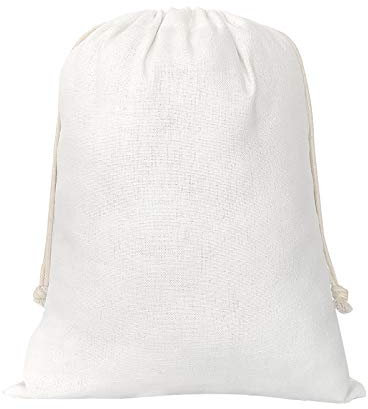 SumDirect 20 Stück Baumwolltasche Stoffbeutel mit Kordelzug, Baumwolle Säckchen Baumwollbeutel 20 x 25 cm