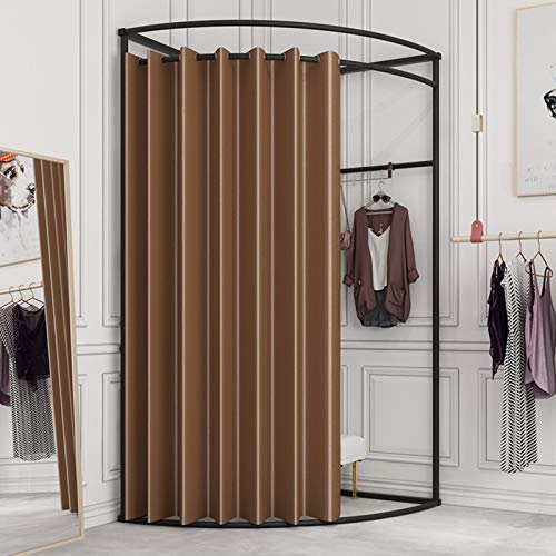 YXYECEIPENO Ankleidezimmer, Eckmontage, einfach beweglich, mit Vorhangschiene, Vorhang mit Gleitring, Büro, Umkleidekabine, 9 Farben, 2 Größen