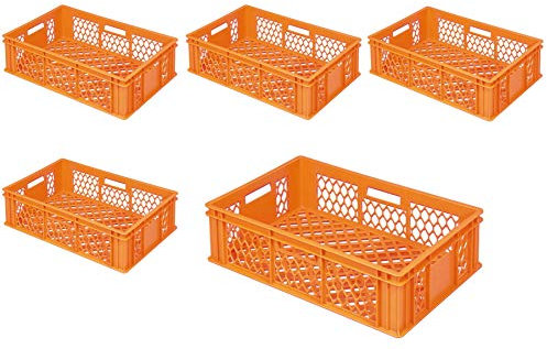 BRB 5 durchbrochene Eurobehälter, LxBxH 600x400x170 mm (orange)