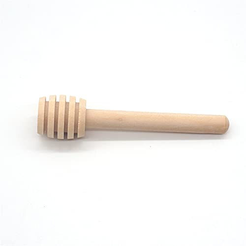 ENJY Cucharas De Miel 100 Piezas de Cuchara de Miel Stir Pack de Madera Mango Largo Soporte Miel Honey Pot Milk Tea Tea Herramienta (Color : Wood Color, Length : 8cm)
