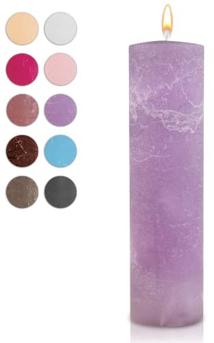 WikaKerzen Stumpenkerze-Rohling - Zur Deko oder zum Basteln & Verzieren - DIY - Taufe, Geburtstag, Hochzeit, Kommunion, Weihnachten - Rustik - 25x7cm