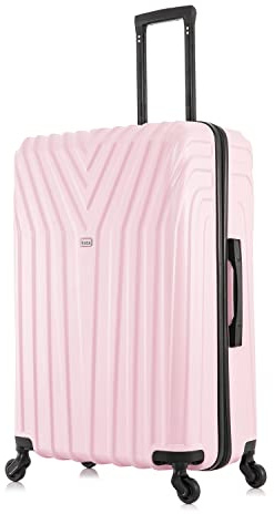 InUSA VASTY Luggage with Spinner Wheels | Durable Lightweight Hardside Suitcase, Travel Bag with Handle and Trolley, 28-Inch Large Checked Luggage | Pink