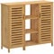 soges Meuble de Rangement en Bambou à 4 Niveaux avec 2 Armoires de Rangement Buffet Étagères de Rangement Placard de Cuisine pour Cuisine, Salon ou Salle de Bain