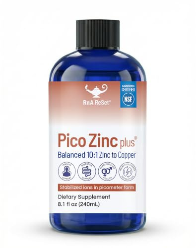 RnA ReSet - Pico Zinc Plus - Piko-metrische Lösung von Zink und Kupfer, Nahrungsergänzungsmittel, 240 ml