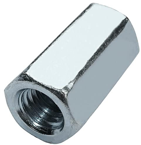 AERZETIX - C58232 - Set di 10 Dadi di accoppiamento esagonali allungati M8x24mm - dado di prolunga con filettatura metrica - in acciaio zincato