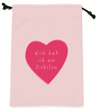 Grafik-Werkstatt Geschenkbeutel aus 100% Baumwolle | Geschenktüte | Verpackung | dich hab ich am liebsten